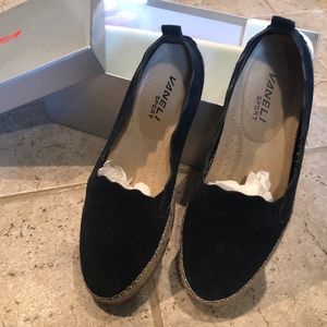 Ladies navy suede espadrille